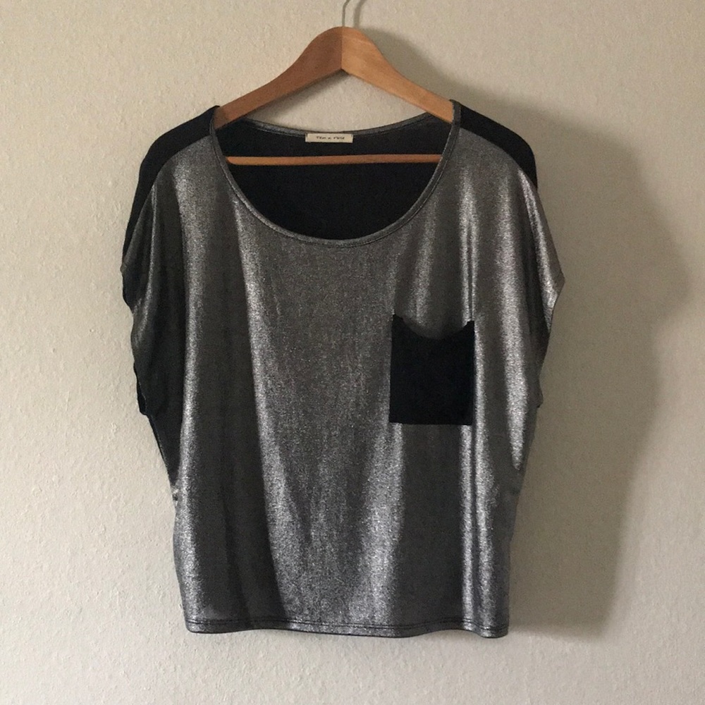 Silver shimmer top